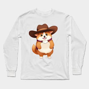 Cute Cowboy Corgi Long Sleeve T-Shirt